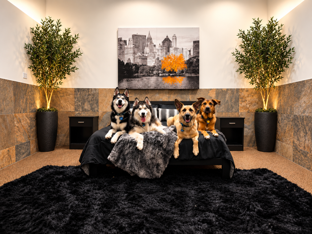 Uber luxury dog boarding suite at D Pet Hotels Scottsdale